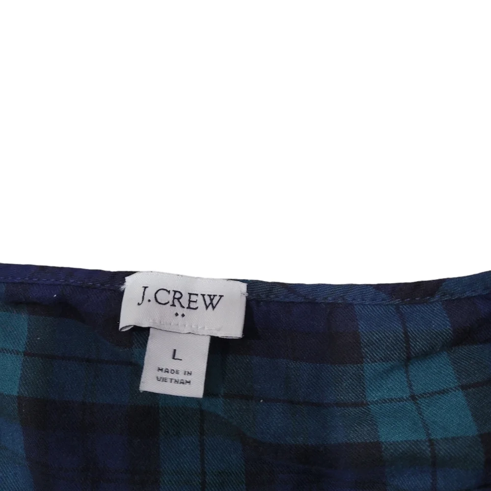 J.Crew Flannel Squareneck Ruffle Top Size Large - Picture 6 of 9